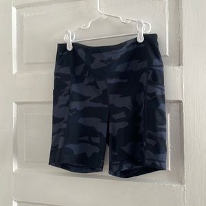 Blue Camo Biker Shorts